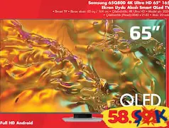 SAMSUNG 65Q80D 4K ULTRA HD 65' 165 EKRAN UYDU ALICILI SMART QLED TV